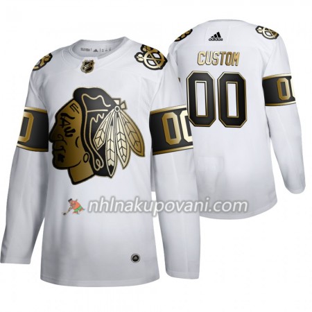 Chicago Blackhawks Dresy med eget tryck Adidas 2019-2020 Golden Edition Bílá Authentic - Pánské Chicago Blackhawks Dresy med eget tryck Adidas 2019-2020 Golden Edition Bílá Authentic - Pánské